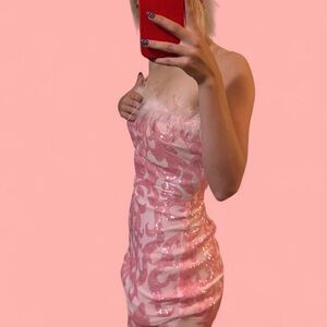 Windsor Pink Sequin Mini Dress